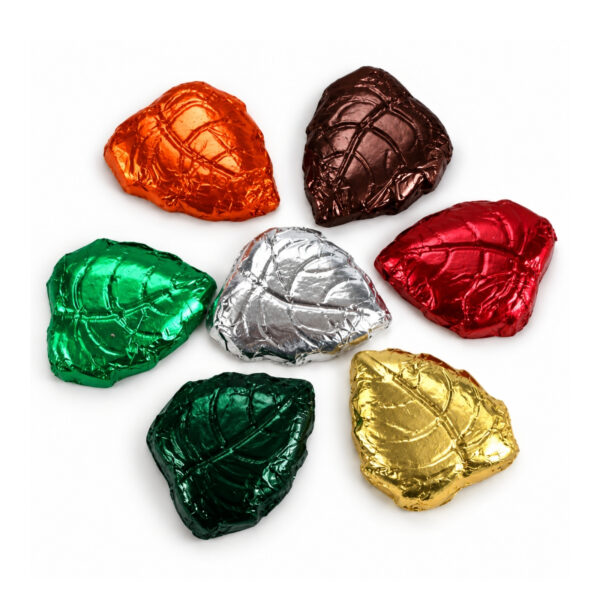 Foiled Leaves, Leaf Shaped Belgian Chocolates