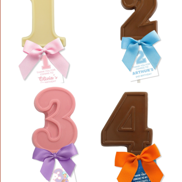 Numbered Chocolate Lollipops