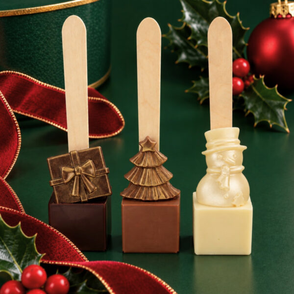 Trio of Christmas hot chocolate spoons