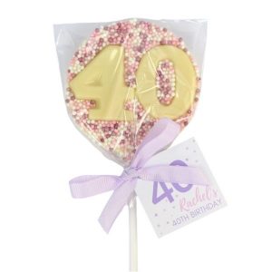 birthday party favours number lollipops sprinkled