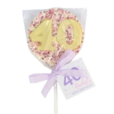 birthday party favours number lollipops sprinkled