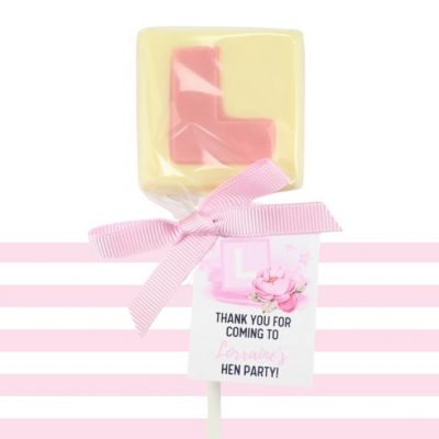 Hen Party Bridal Shower Personalised chocolate favour l plate