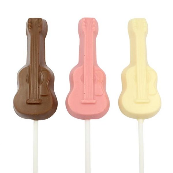 Acoustic Guitar Chocolate Lollipops party favours personalised