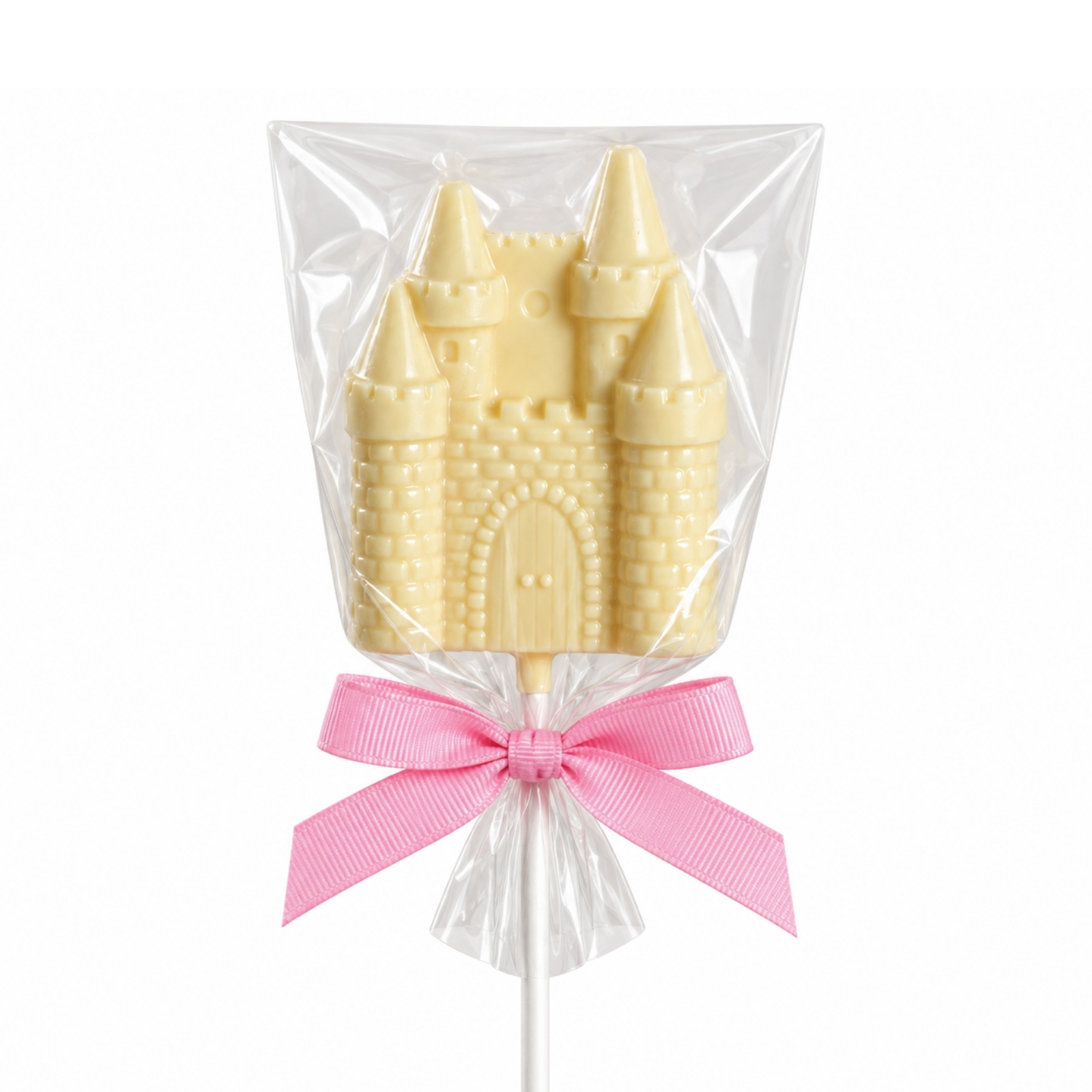 Castle shaped chocolate lollipops