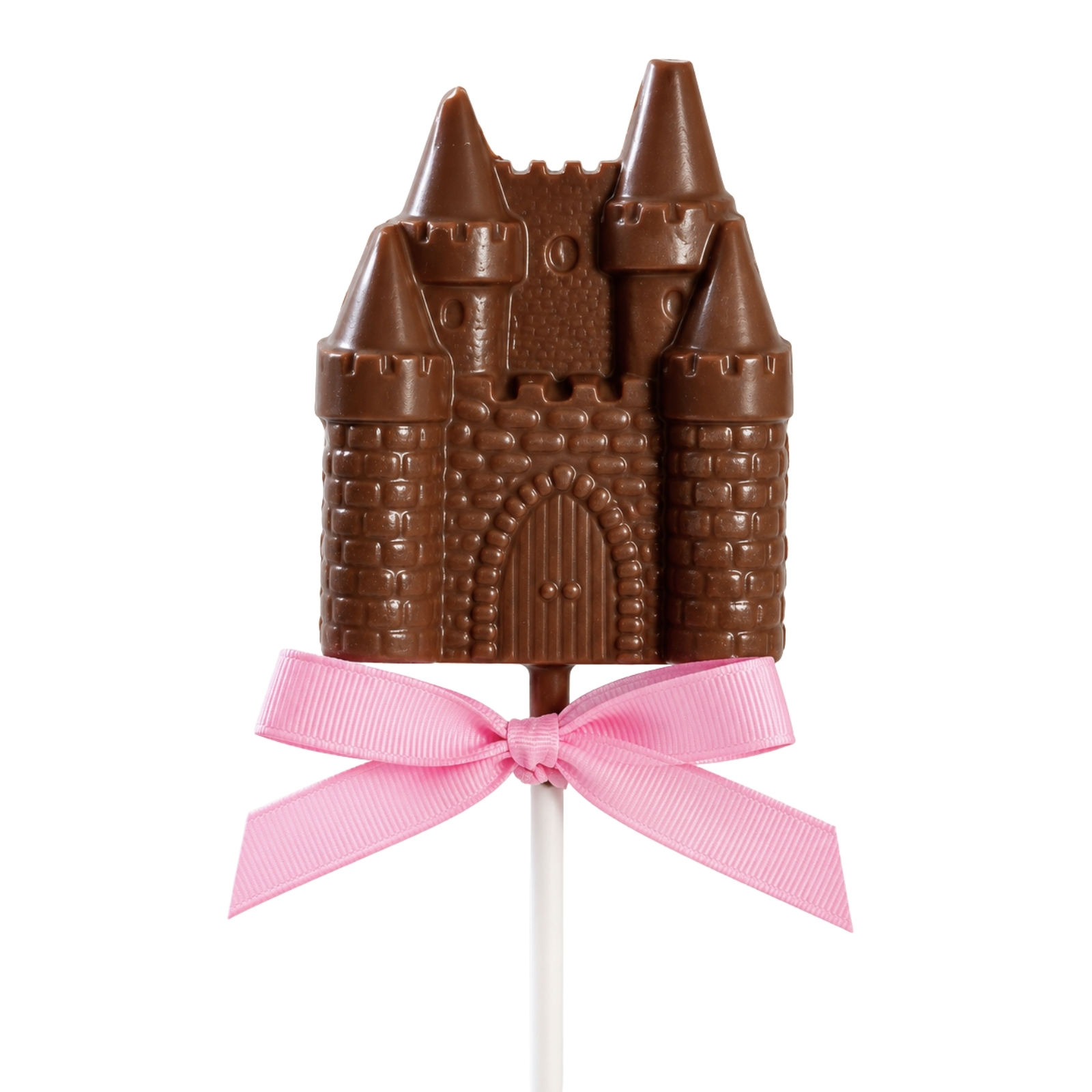 Castle shaped chocolate lollipops