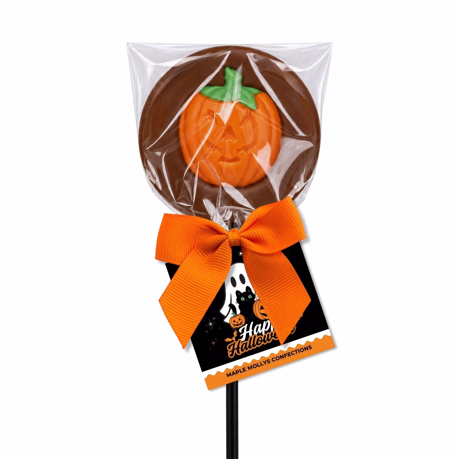 Large Pumpkin chocolate lollipop