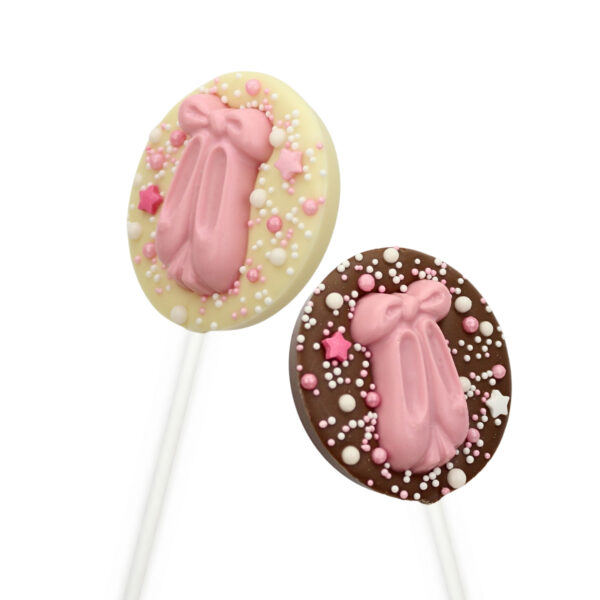 Ballet sprinkled chocolate lollipops