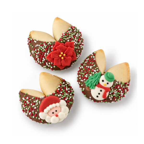 Christmas chocolate fortune cookies