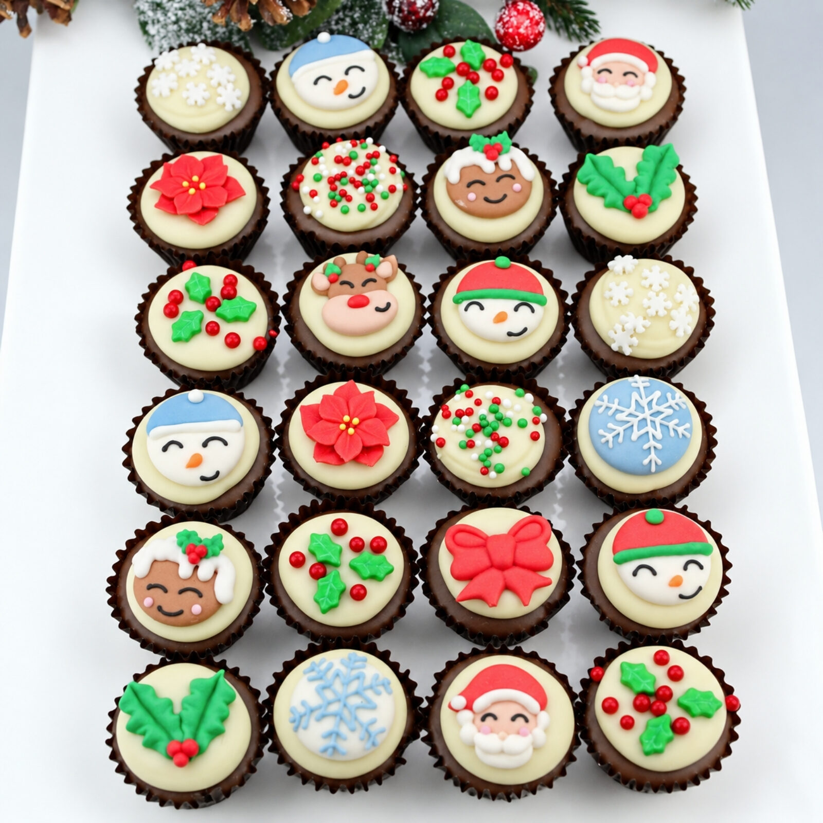 Christmas chocolate mini cakes