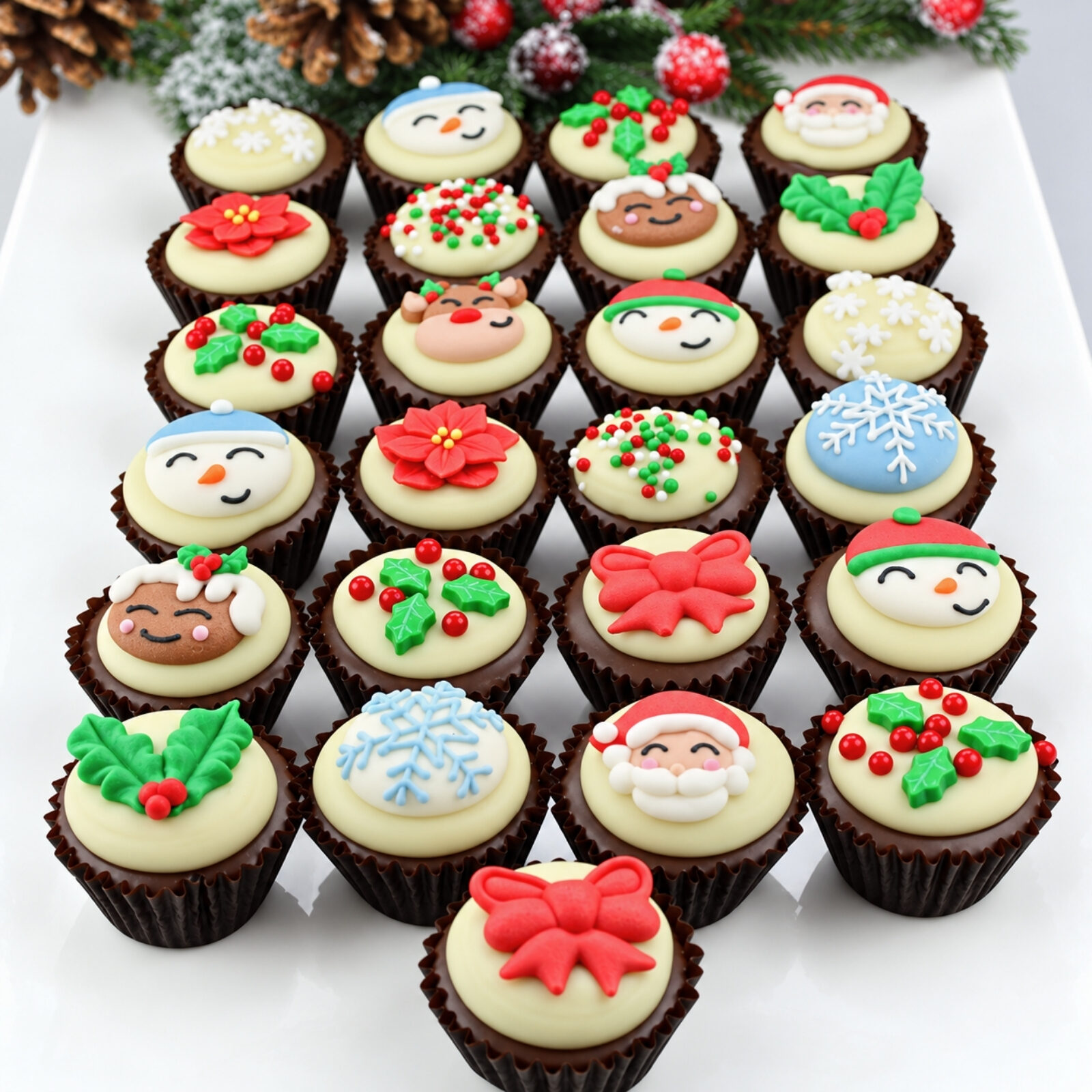 Christmas chocolate mini cakes