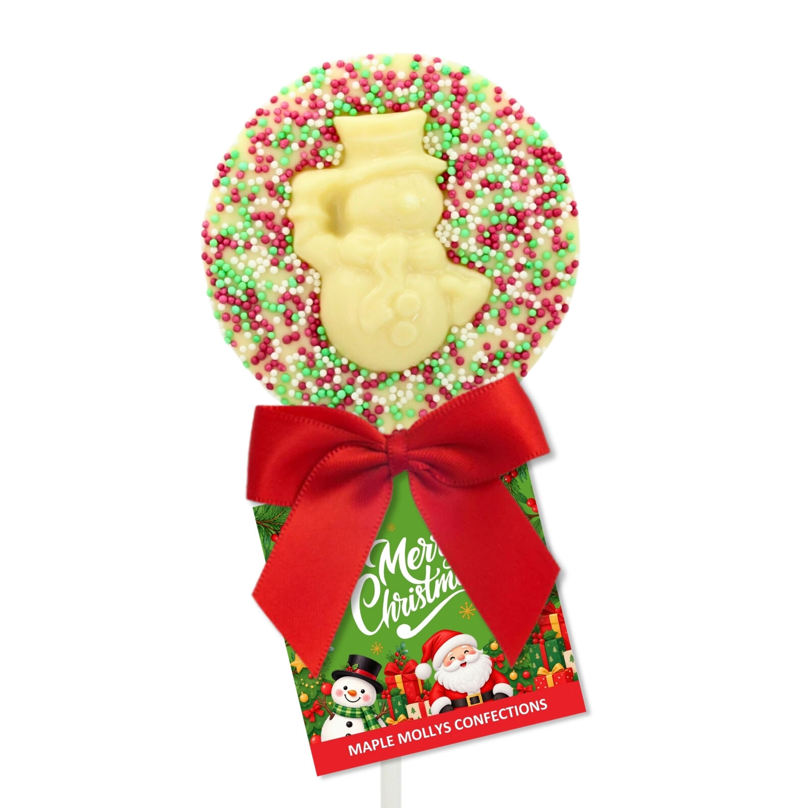 Christmas sprinkled chocolate lollipop