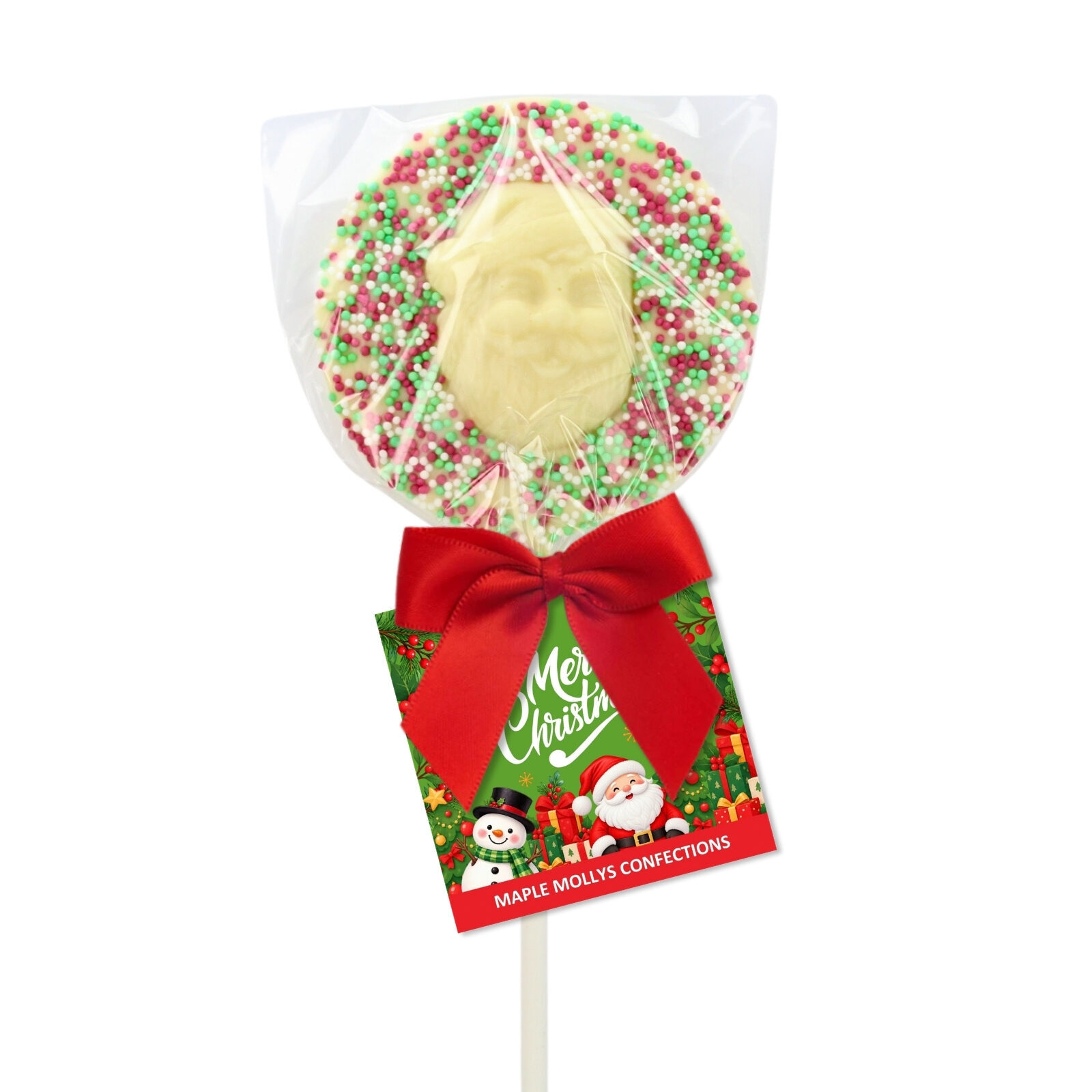 Christmas sprinkled chocolate lollipop