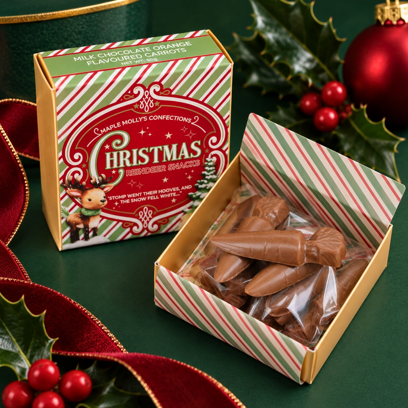 Reindeer Snacks Chocolate Orange Carrots