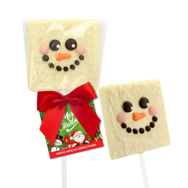 snowman face chocolate lollipop